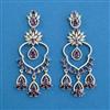 American Diamond Long Earring with Rhodium Plating