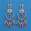 American Diamond Long Earring with Rhodium Plating