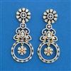 American Diamond Long Earring with 2 Tone Plating Mehndi Plating
