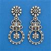 American Diamond Long Earring with 2 Tone Plating Mehndi Plating