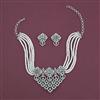 American Diamond Choker Necklace with Rhodium Plating