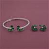 American Diamond Hasli Necklace with Rhodium Plating