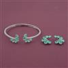 American Diamond Hasli Necklace with Rhodium Plating