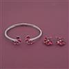 American Diamond Hasli Necklace with Rhodium Plating