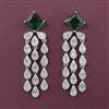 American Diamond Classic Earring with Rhodium Plating