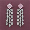 American Diamond Classic Earring with Rhodium Plating