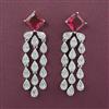 American Diamond Classic Earring with Rhodium Plating