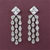 American Diamond Classic Earring with Rhodium Plating