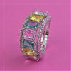 American Diamond Adjustable Ring with Rhodium Plating