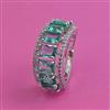 American Diamond Adjustable Ring with Rhodium Plating