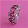 American Diamond Adjustable Ring with Rhodium Plating