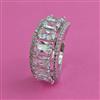 American Diamond Adjustable Ring with Rhodium Plating