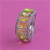 American Diamond Adjustable Ring with Rhodium Plating