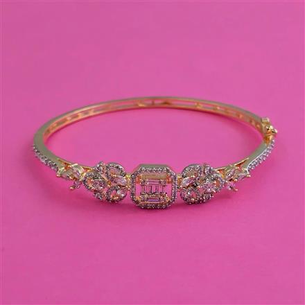 American Diamond Openable kada with Rhodium Plating 2 Tone Plating Carat Plating