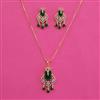 American Diamond Classic Pendant Set with 2 Tone Plating