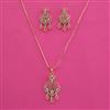 American Diamond Classic Pendant Set with 2 Tone Plating