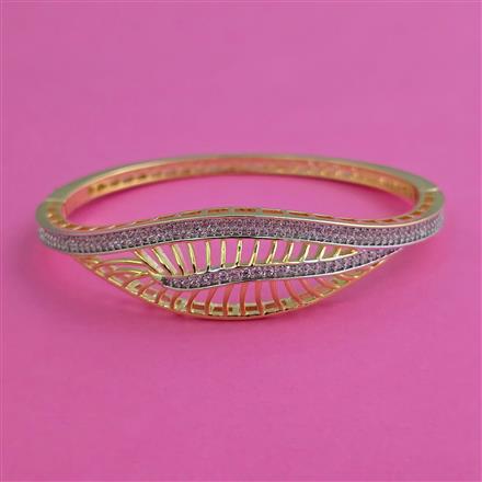 American Diamond Openable kada with Rhodium Plating 2 Tone Plating