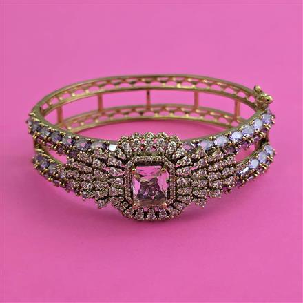 American Diamond Openable kada with Mehndi Plating