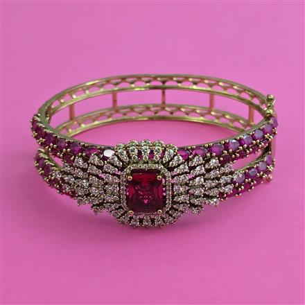 American Diamond Openable kada with Mehndi Plating