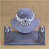 American Diamond Choker Necklace with Rhodium Plating