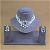 American Diamond Choker Necklace with Rhodium Plating