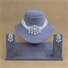 American Diamond Choker Necklace with Rhodium Plating