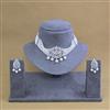 American Diamond Choker Necklace with Rhodium Plating