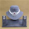 American Diamond Choker Necklace with Rhodium Plating