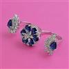 American Diamond Adjustable Ring with Rhodium Plating
