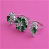 American Diamond Adjustable Ring with Rhodium Plating