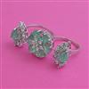 American Diamond Adjustable Ring with Rhodium Plating