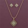 American Diamond Classic Pendant Set with 2 Tone Plating