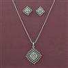 American Diamond Classic Pendant Set with Rhodium Plating