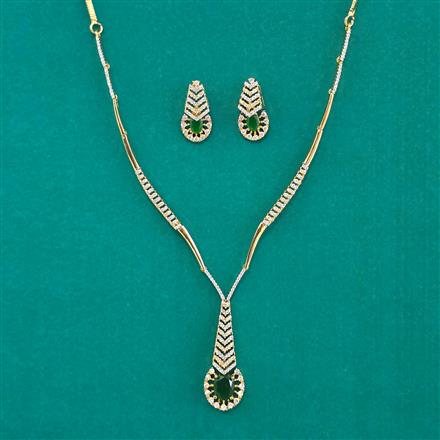 American Diamond Classic Necklace with 2 Tone Plating