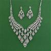 American Diamond Classic Necklace with Rhodium Plating Mehndi Plating