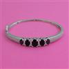 American Diamond Openable kada with Rhodium Plating