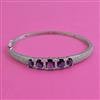 American Diamond Openable kada with Rhodium Plating