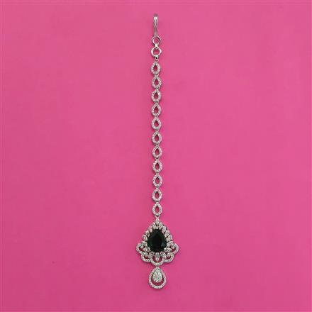 American Diamond Classic Tikka with Rhodium Plating