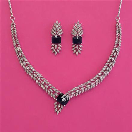 American Diamond Classic Necklace with Rhodium Plating