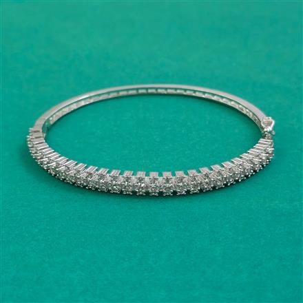 American Diamond Openable kada with Rhodium Plating 2 Tone Plating