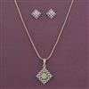 American Diamond Classic Pendant Set with 2 Tone Plating