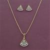 American Diamond Classic Pendant Set with 2 Tone Plating