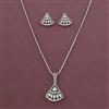 American Diamond Classic Pendant Set with Rhodium Plating