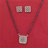 American Diamond Classic Mangalsutra with Rhodium Plating 2 Tone Plating