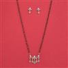 American Diamond Classic Mangalsutra with Rhodium Plating 2 Tone Plating