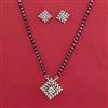 American Diamond Classic Mangalsutra with Rhodium Plating 2 Tone Plating