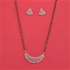 American Diamond Classic Mangalsutra with Rhodium Plating 2 Tone Plating