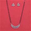 American Diamond Classic Mangalsutra with Rhodium Plating 2 Tone Plating
