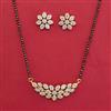 American Diamond Classic Mangalsutra with Rhodium Plating 2 Tone Plating