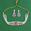 American Diamond Choker Necklace with Carat Plating
